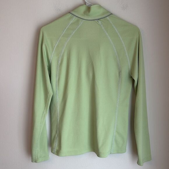 L.L.Bean Light neon Green Quarter-Zip Pullover base layer reflective small GUC - Picture 8 of 8